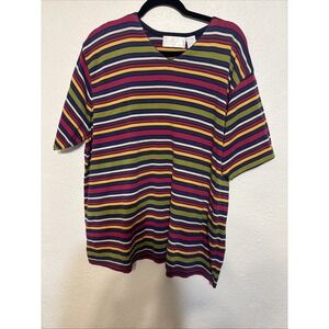 Elisabeth‎ By Liz Claiborne Womens Short Sleeve Pullover Striped Top Size 3 X